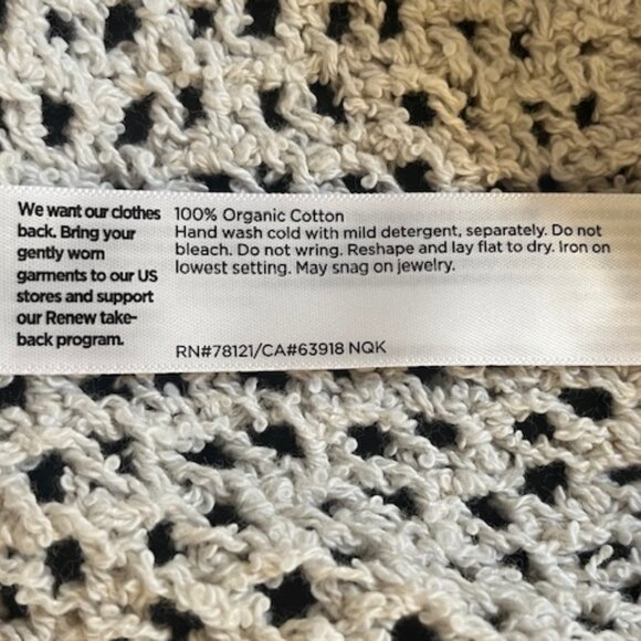 Eileen Fisher Open Stitch Crewneck Organic Cotton Sweater X-Small Bone - Picture 8 of 14